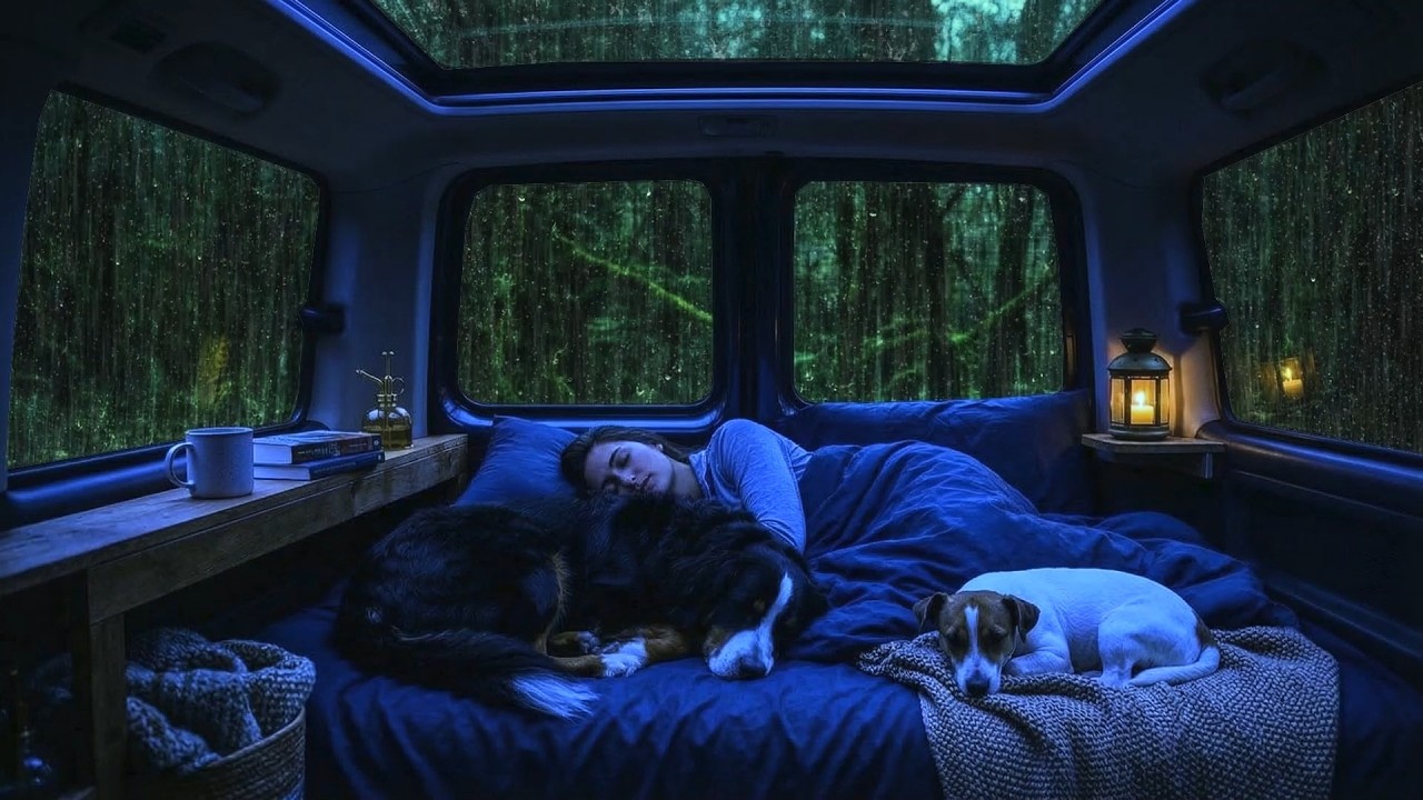 Sleep Instantly with Rain on Glass ⚡ Cozy Vanlife ASMR for Deep Sleep