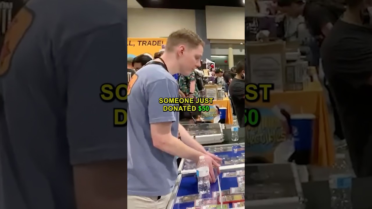 A viewer bought him cards! | Pokemon card vendor POV #pokemon #pokemoncard #tcg #wholesome