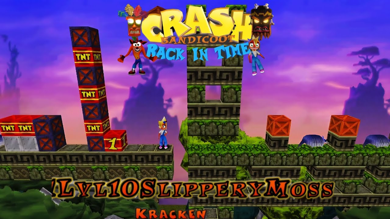 Crash Bandicoot - Фан-игра Back In Time: Пользовательский уровень: Скользкий мох от Kracken