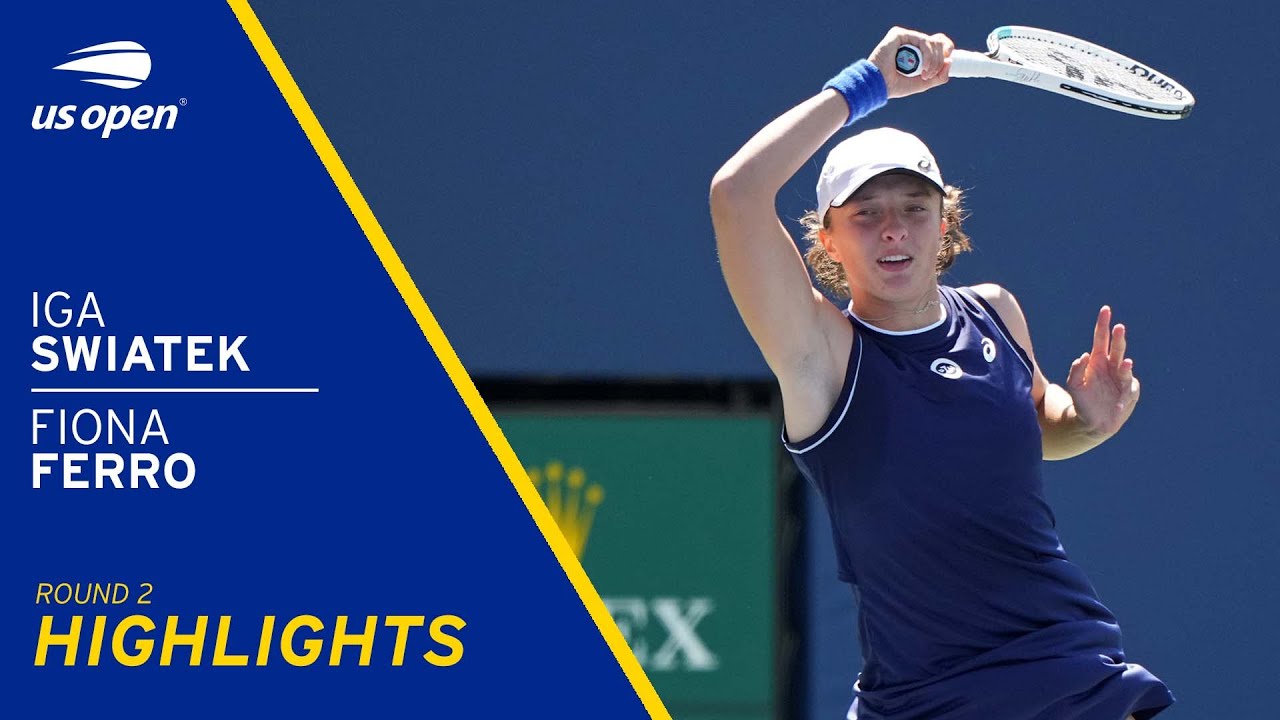 Iga Swiatek vs Fiona Ferro Highlights | 2021 US Open Round 2