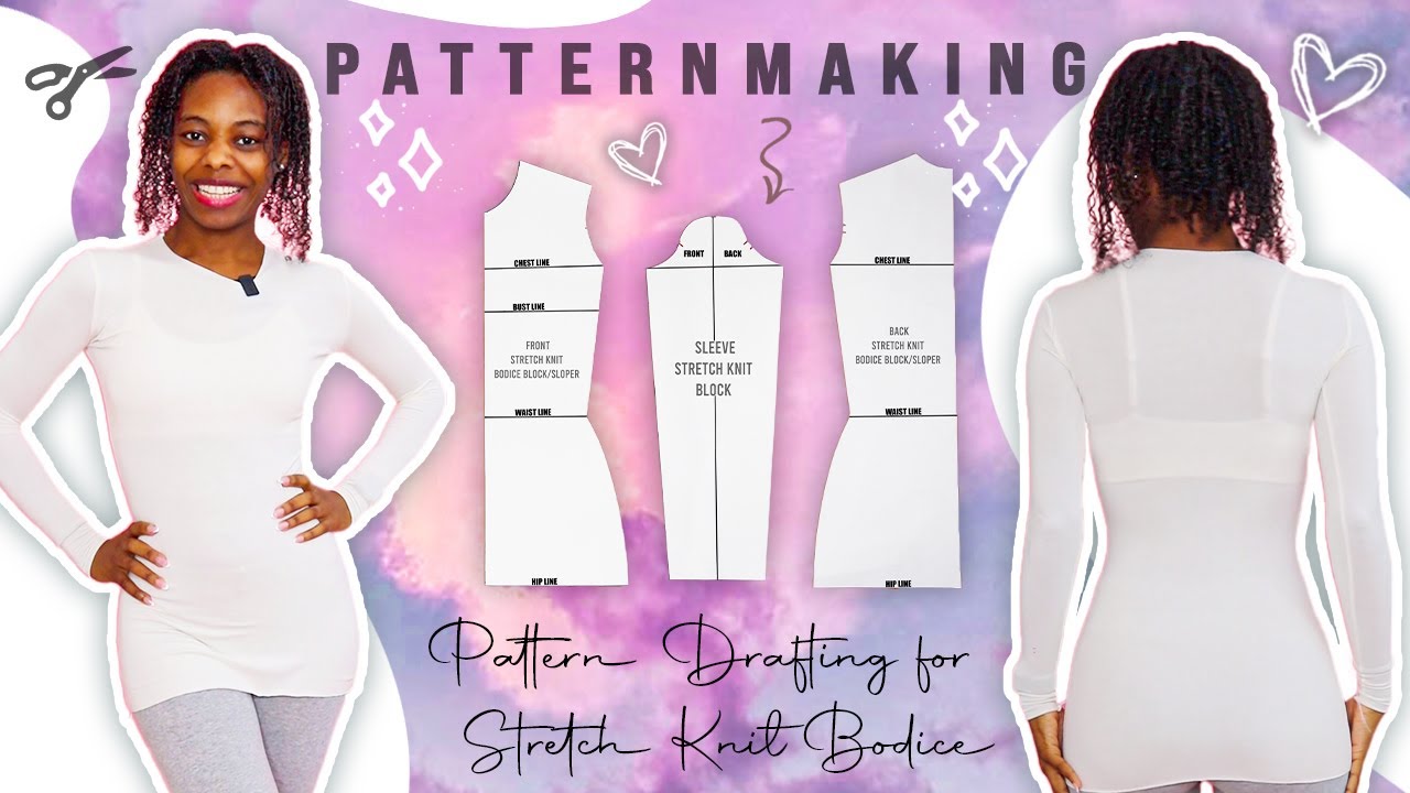 Stretch Knit Bodice Block With Sleeve, Pattern Making for Stretch knit Bodice Sloper