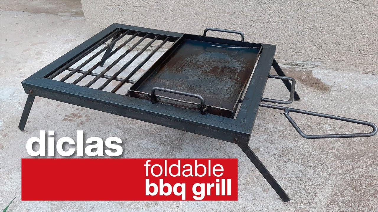 DIY Foldable bbq grill with steel griddle - How to make
