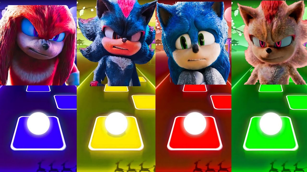 KNUSCLES 🔴 SHADOW 🔴 SONIC MOVIE 🔴 SUPER SONIC 🔴 | Tiles Hop Sedm rush