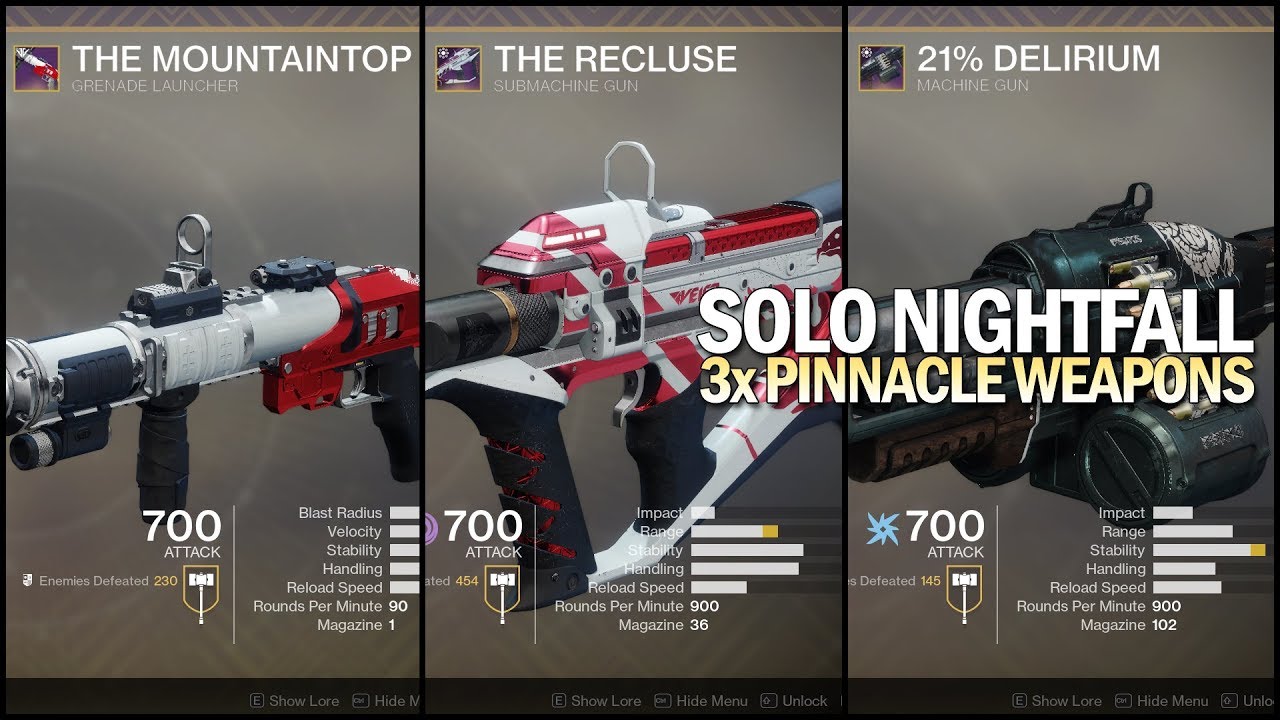 Solo Nightfall w/ 3x Pinnacle Weapons [Destiny 2 Joker's Wild]