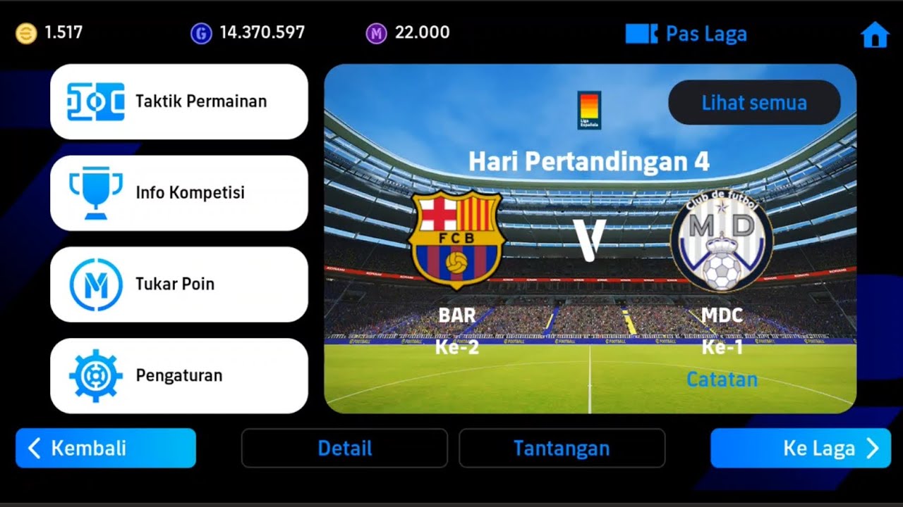 LaLiga MD4 Sengit dan seru lawan Barcelona di efootball Mobile #efootball #efootbal2025mobile
