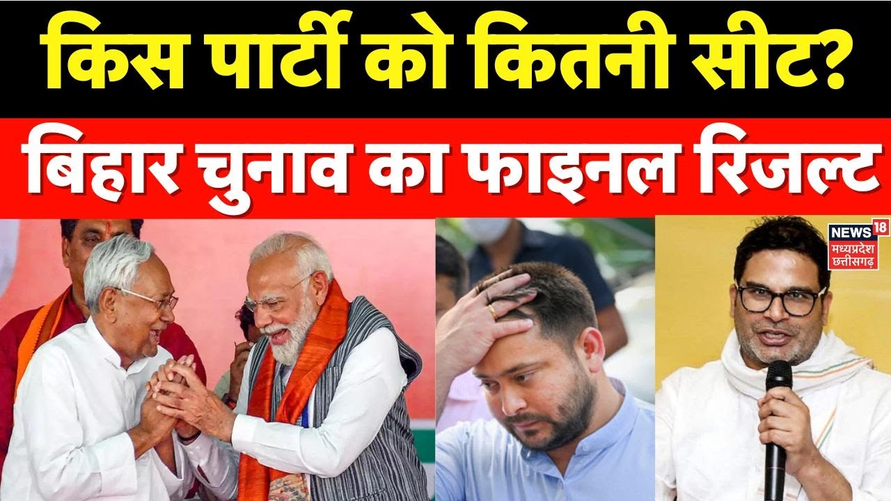 Bihar Election Result 2025: किस पार्टी को कितनी सीट? बिहार चुनाव का फाइनल रिजल्ट ।  PM Modi | NDA |