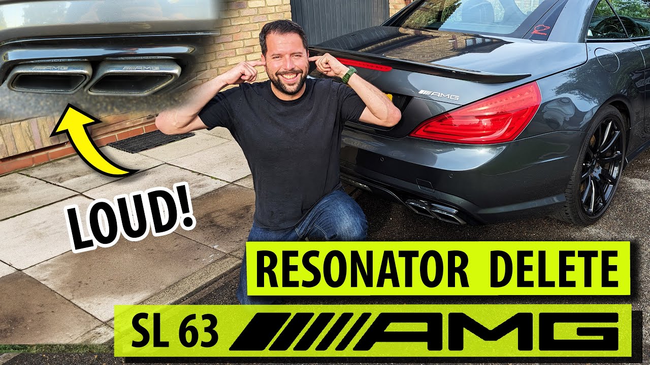 Удаление резонатора Mercedes SL63 AMG / Модификации выхлопной системы с прямой трубой R231