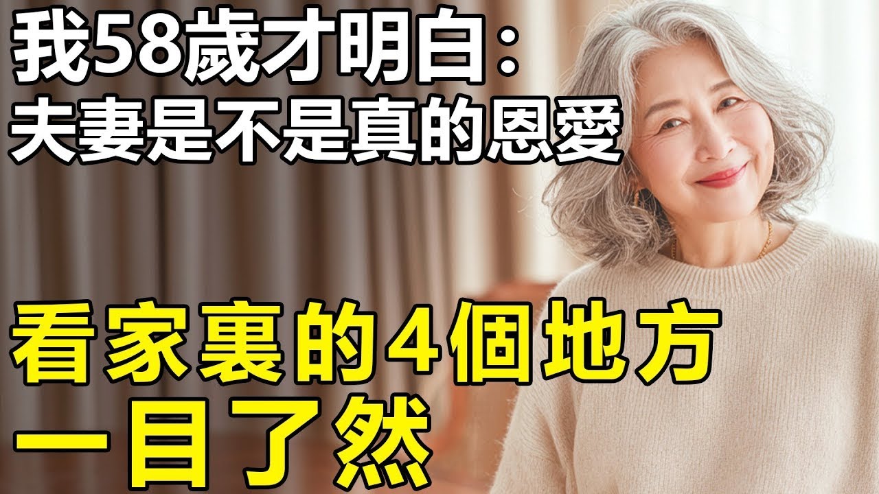 夫妻是不是真的恩愛？我58歲才明白：看家裏的4個地方，一目了然！【養老 情感 生活 幸福生活】