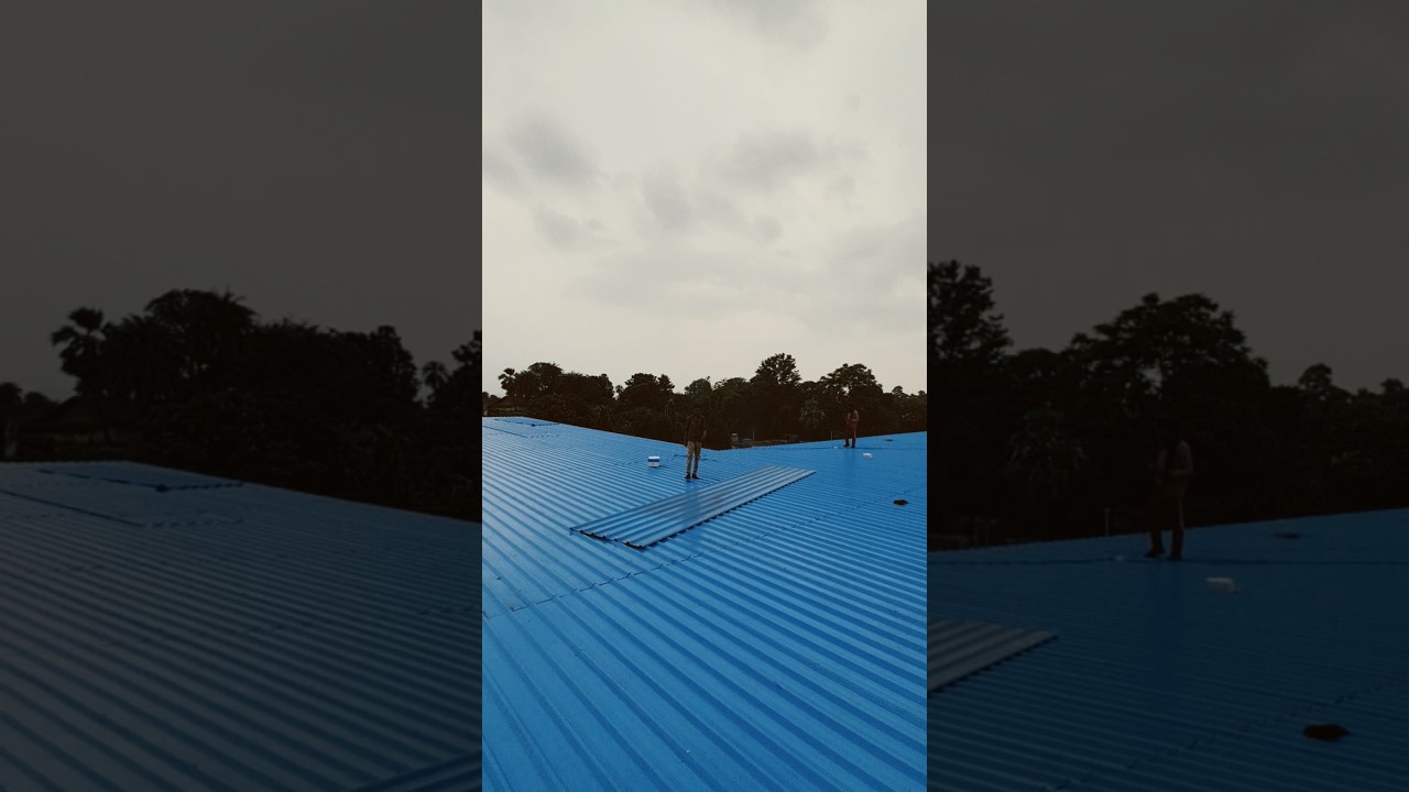 Modern Roofing Installation | Blue Profile Sheet Fitting Process | Roofing Works 