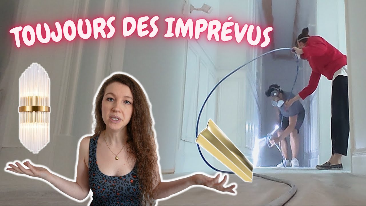 Aléas sur le chantier ! Peinture du couloir, luminaires et la barre de seuil de la porte d'entrée