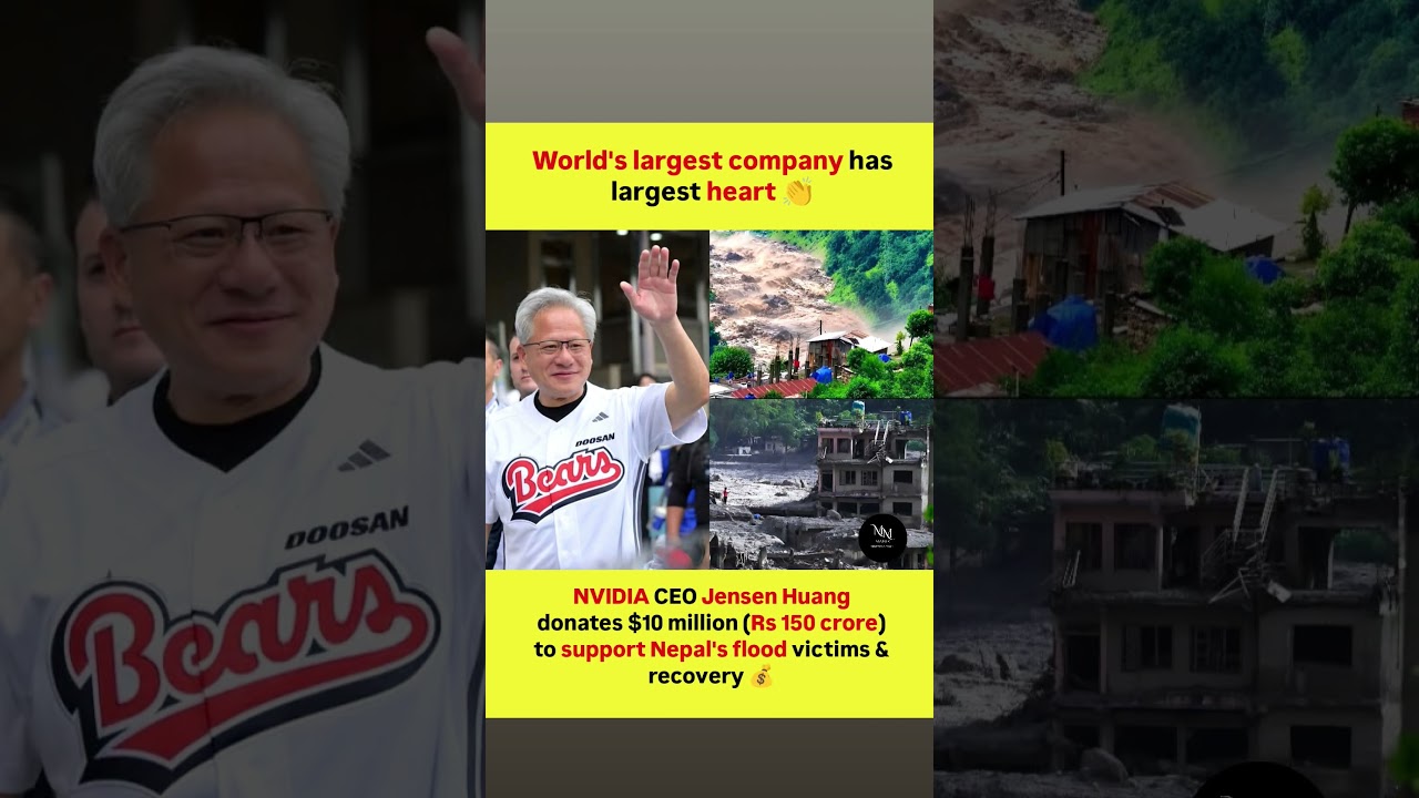 NVIDIA CEO Jensen Huang Donates ₹150 Crore to Nepal Flood Victims ❤️#shorts #viral #nepal
