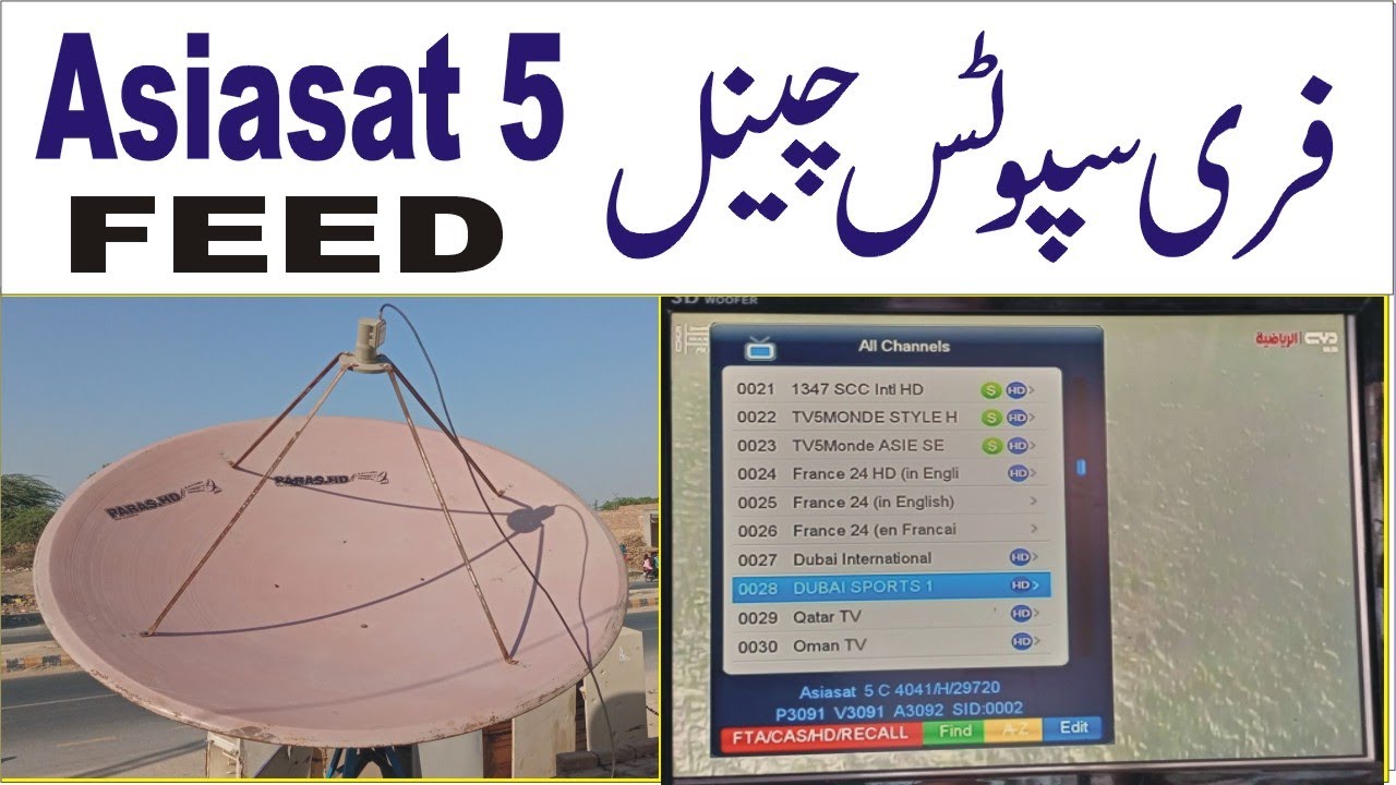 ASIASAT 5 AT 100 E Dish Setting Urdu Hindi & Channel list Update Zee Enter