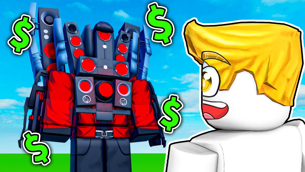 馬桶人塔防！我花了一堆Ｒ幣！召喚出最強泰坦音響人！💥🤑【Roblox 機械方塊】