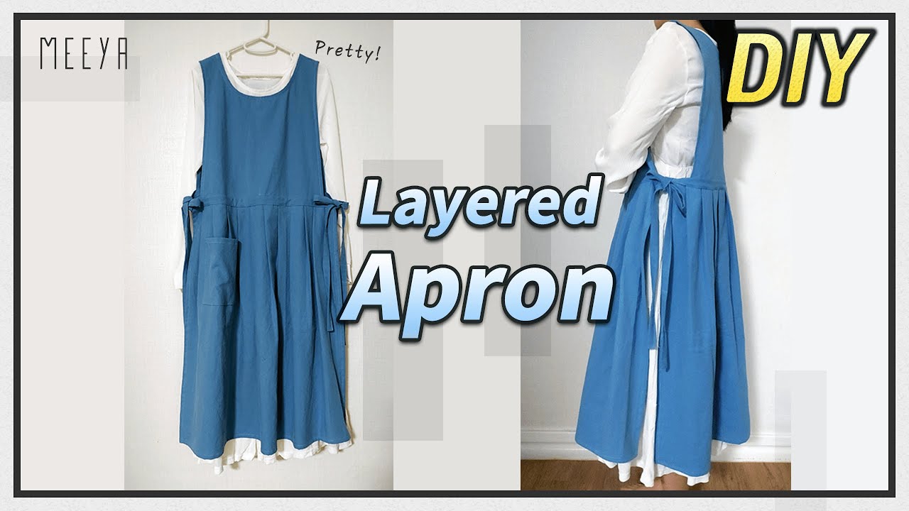 원피스 앞치마 만들기| Making Dress Apron| 레이어드|Layered|Pattern|도안|ワンピースエプロン|Tablier une pièce|مئزر قطعة واحدة