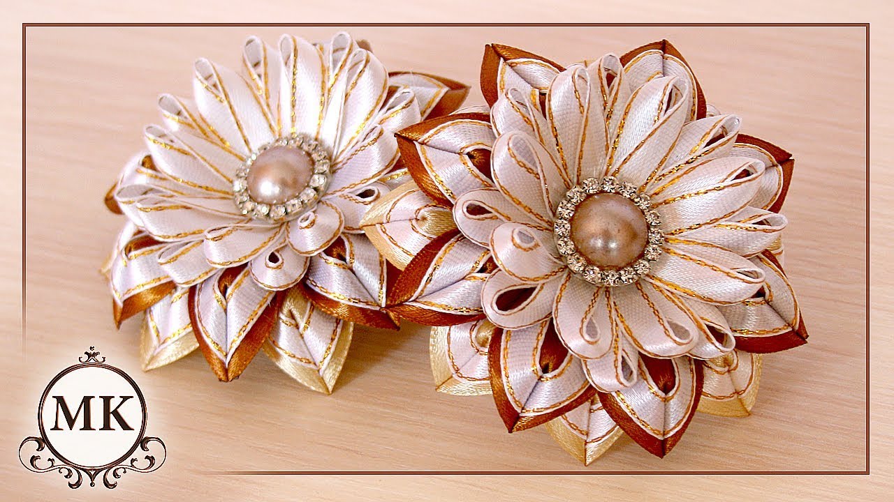 Резинки для волос. Канзаши. МК. / DIY. Kanzashi. Scrunchy.