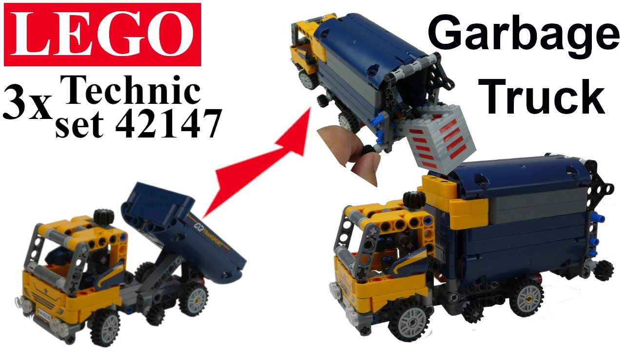 3x LEGO Technic set 42147 conversion to Garbage Truck   (DIY and TUTORIAL)