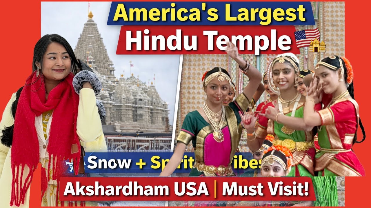 America’s Largest Hindu Temple 🇺🇸 | Akshardham Mandir 🙏USA Vlog ❤️|| Bideshi Bengali ☺️🤩