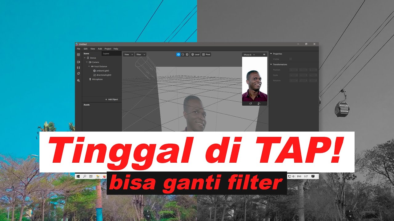 SPARK AR TUTORIAL | FILTER COLOR + SCREEN TAP _ Indonesia