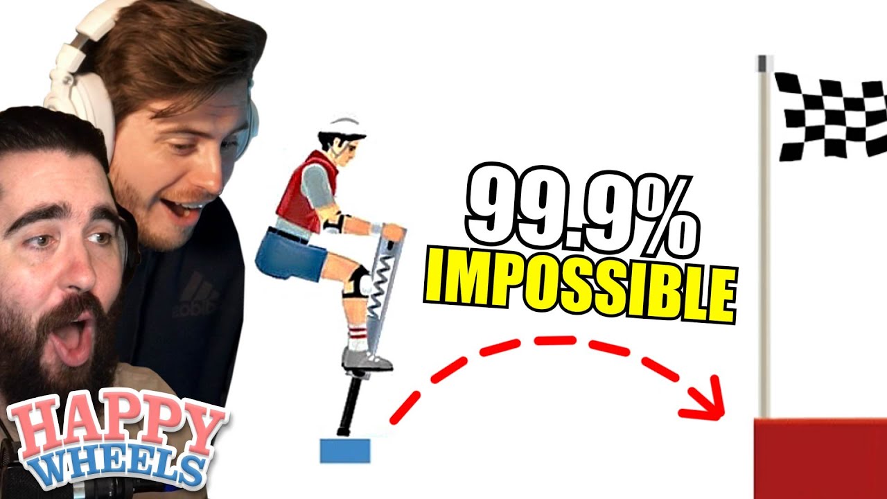 Nogla and Terroriser play 99.9% IMPOSSIBLE Happy Wheels Levels