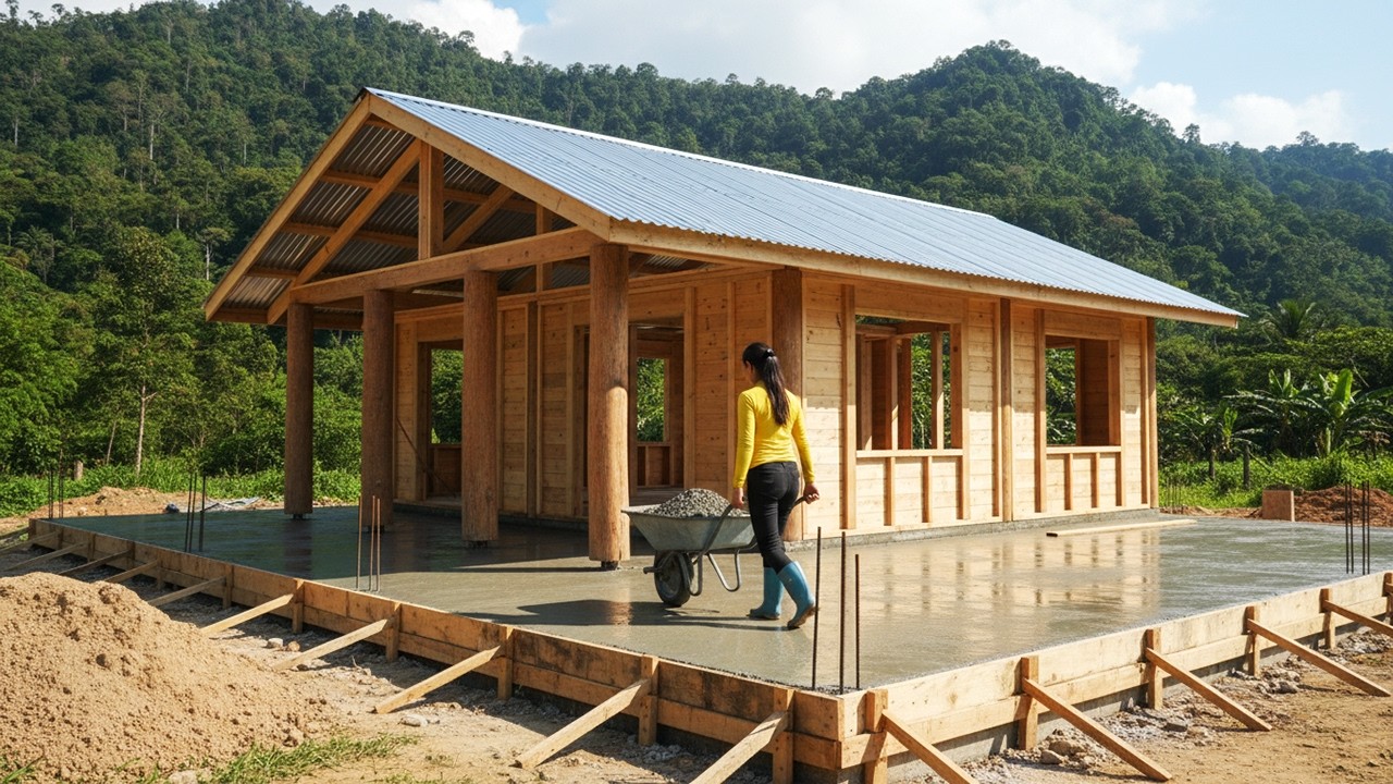 Young Woman Builds a Massive Concrete Fence Alone in the Wild Countryside in Just 30 Days