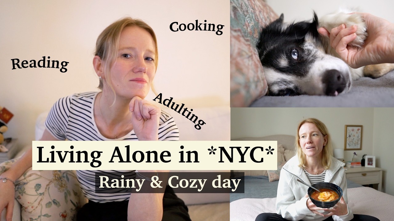 Living Alone in NYC: cozy chill day at home. Rainy Saturday in new york - VLOG 2025