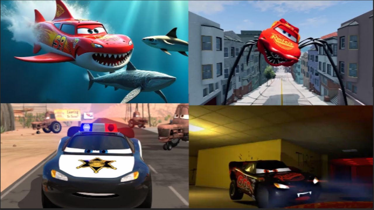 Shark Mqueen vs Evil Mcqueen vs Mcqueen Eater vs Lightning Mcqueen  Coffin Dance Song Cover Tileshop