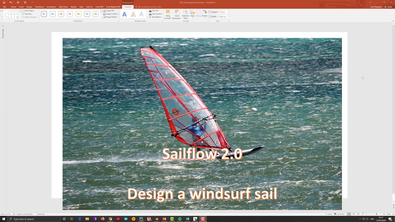 windsurf sail design with sailflow2 0