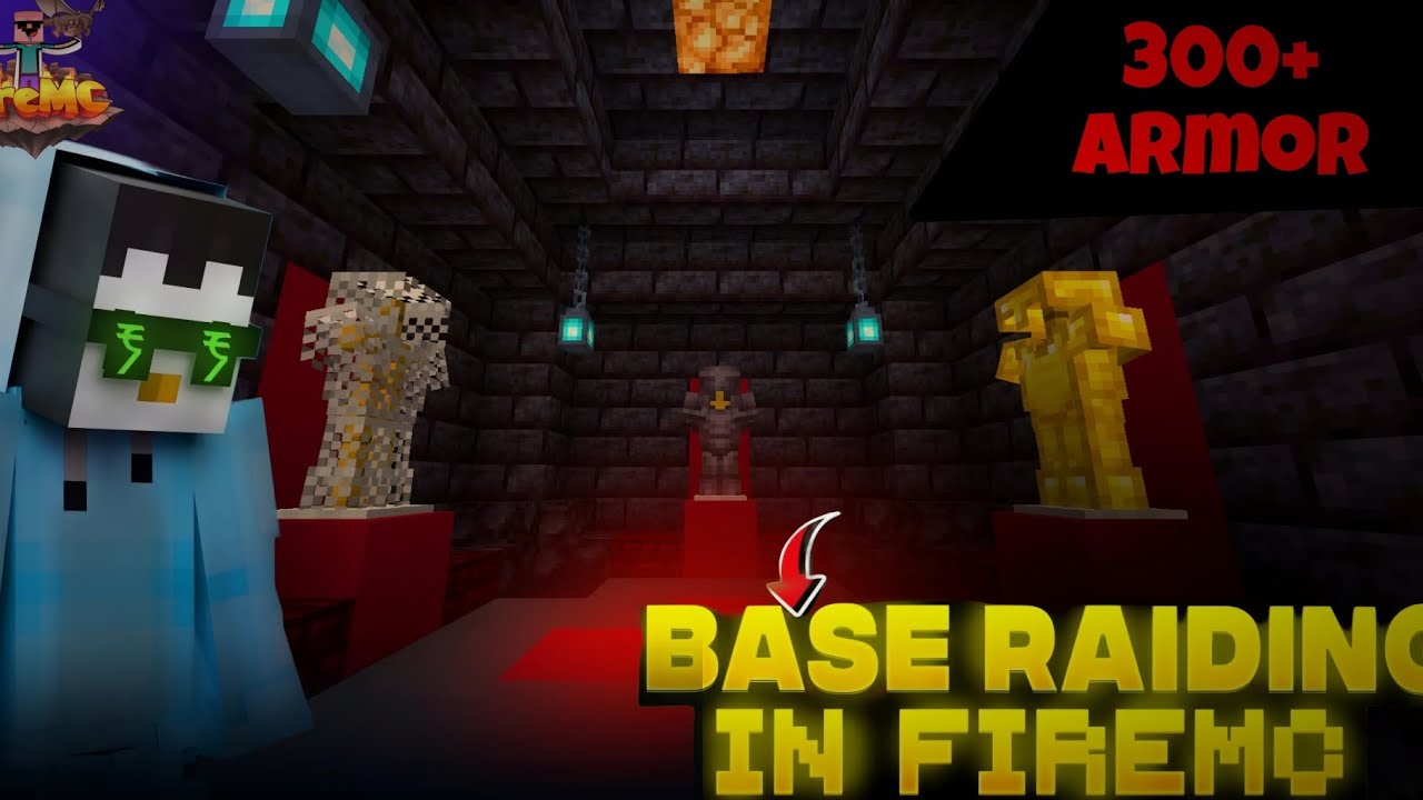 I got 300+ nether raight Armor in Fire MC while raiding a base #firemc #laptasmp