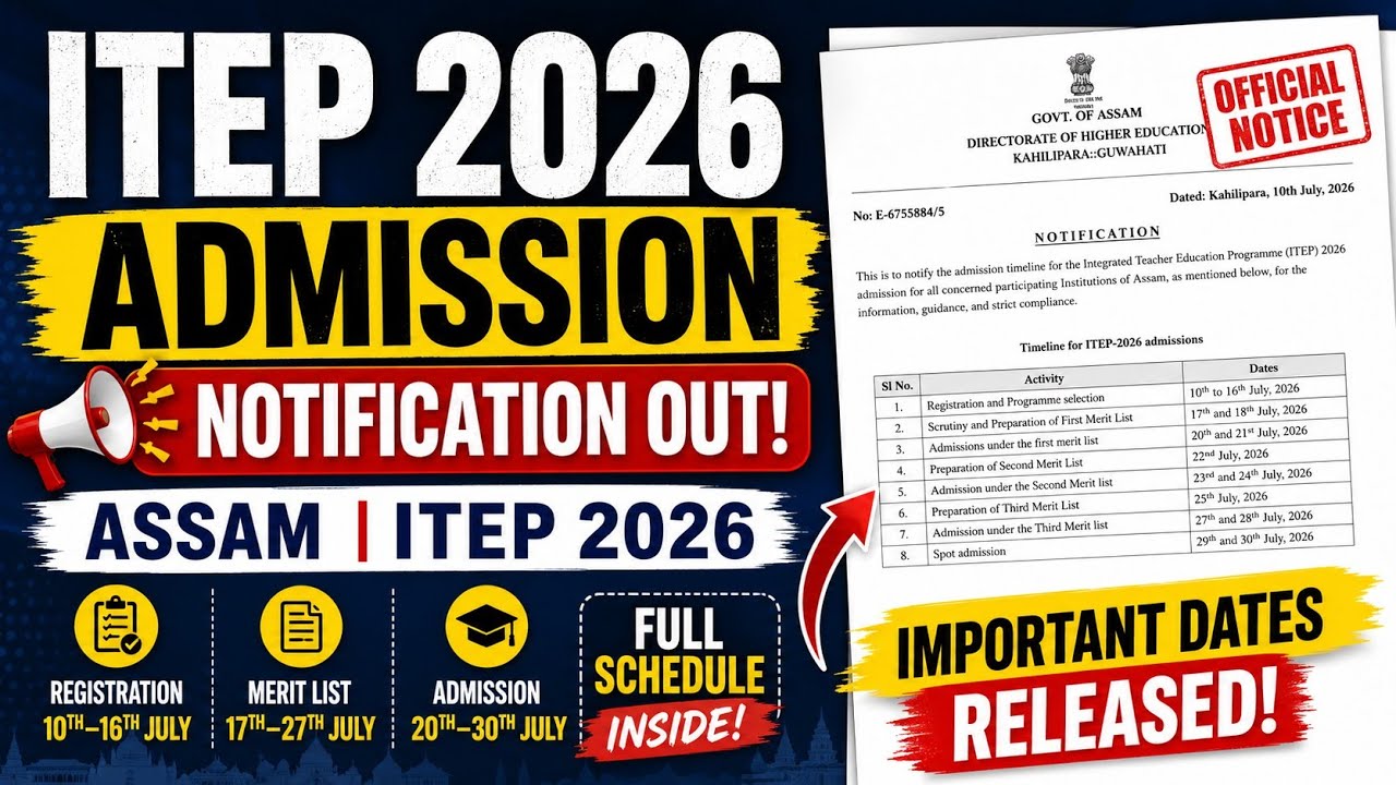 ITEP Admission 2026  | Official Registration & Merit List Schedule Released | BA BEd , BSc BEd  etc.