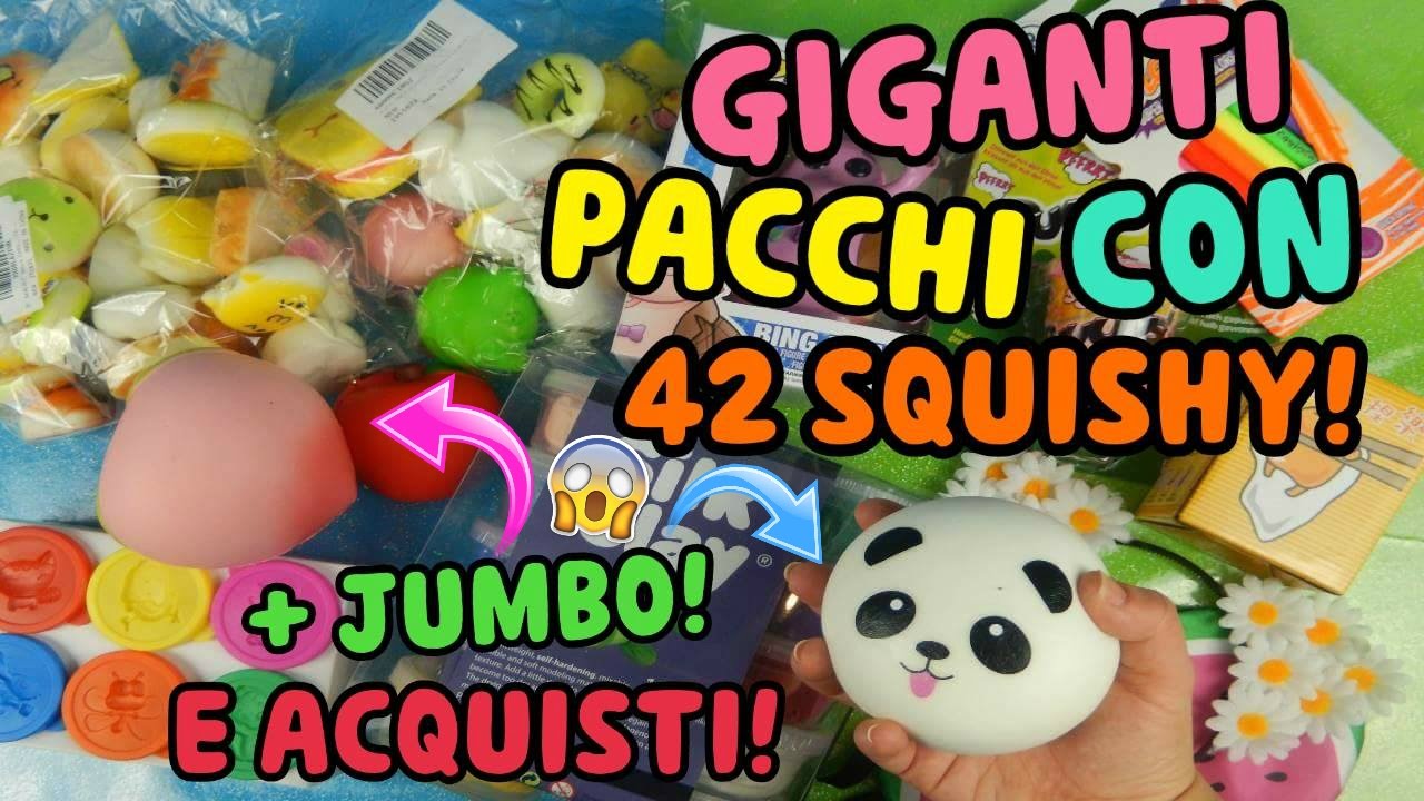 GIGANTI PACCHI CON 42 SQUISHY! + 2 JUMBO! E ACQUISTI TIGER || Iolanda Sweets