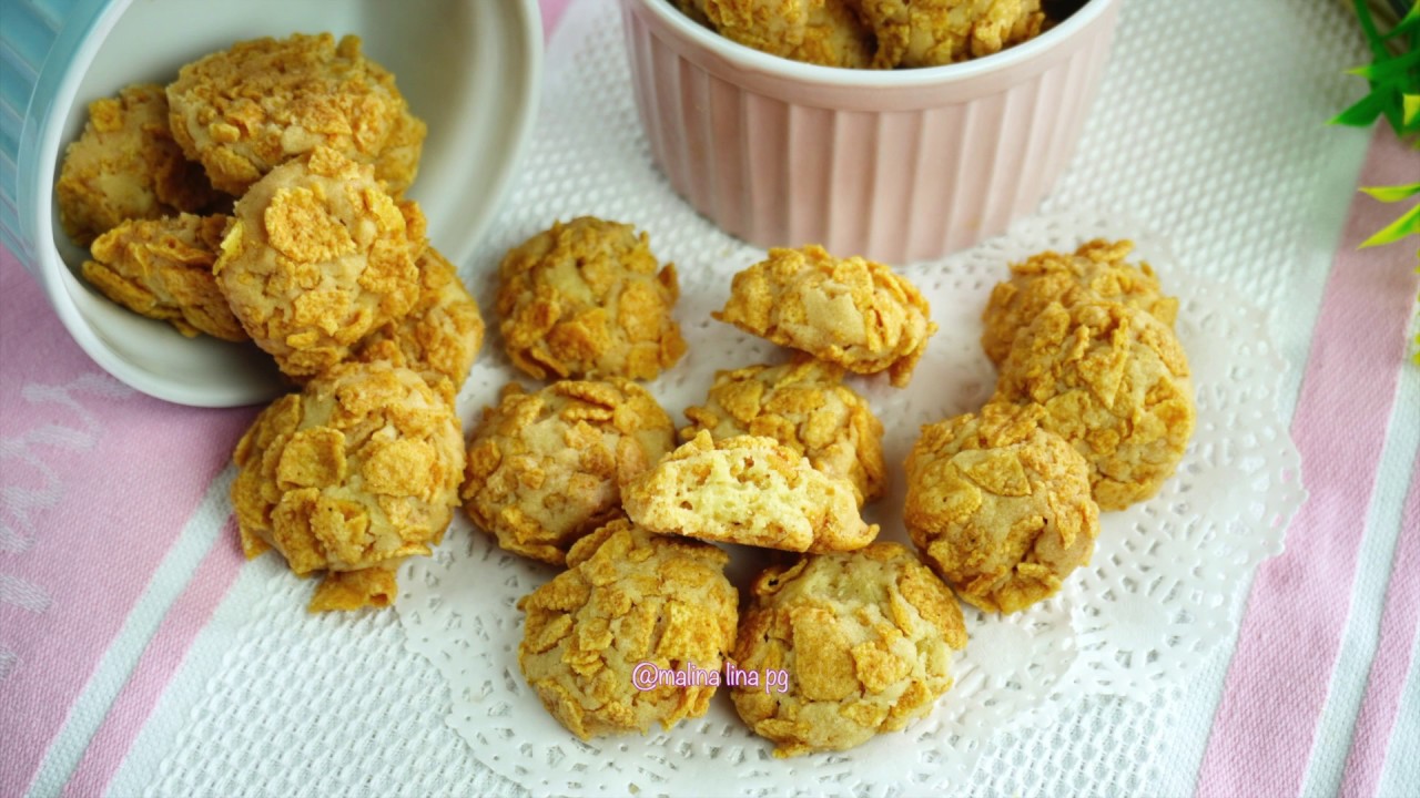 Cornflakes Cookies Rangup Mudah Dan Sedap | Resepi Biskut Cornflakes Simple by malina lina pg