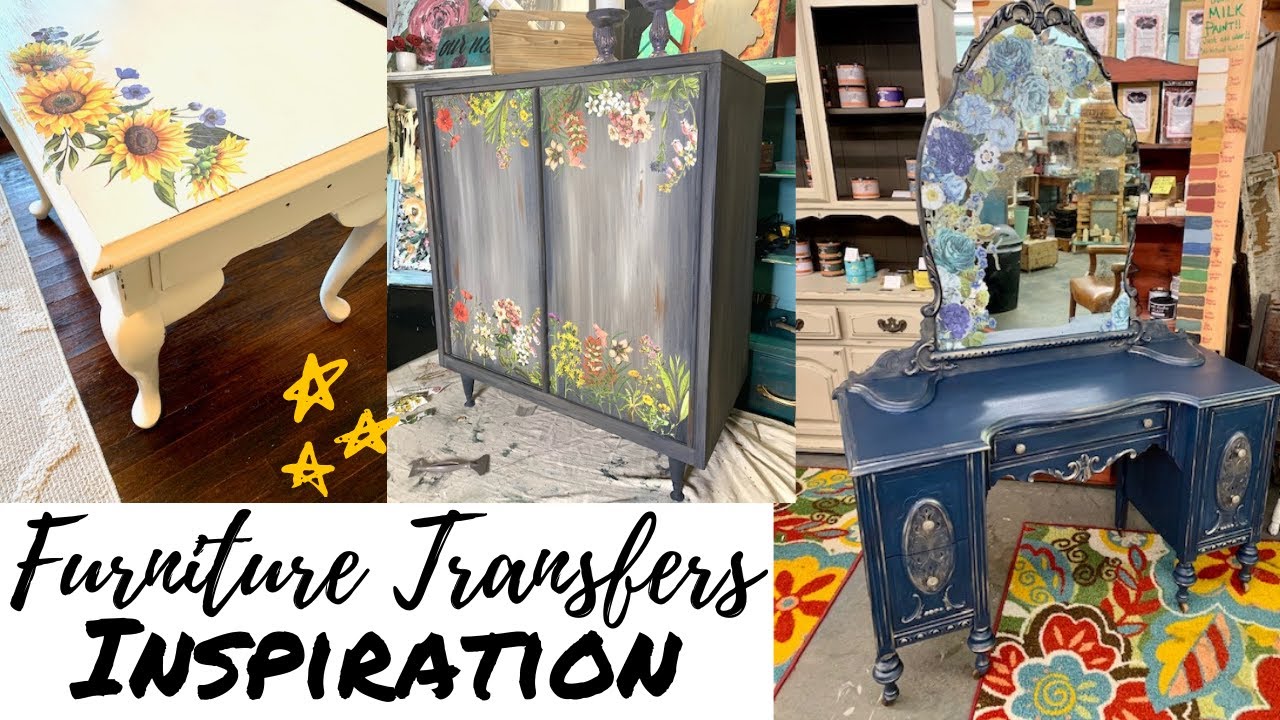 7 Beautiful Transfer Ideas On Painted Furniture!