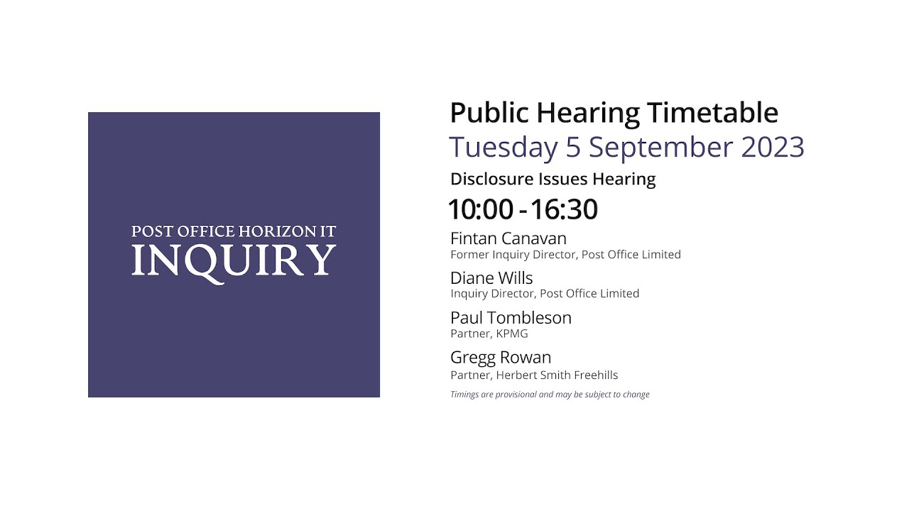 Paul Tombleson - Gregg Rowan - Day 62 PM (05 September 2023) - Post Office Horizon IT Inquiry
