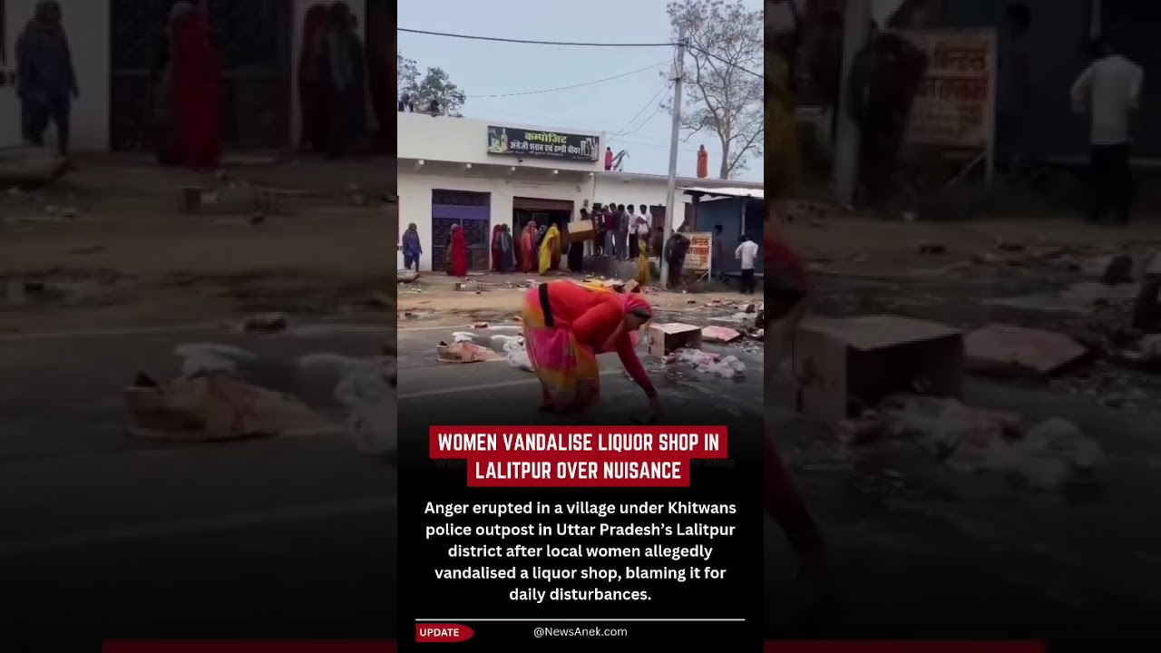 Women Protest Against Liquor Shop In Lalitpur Village