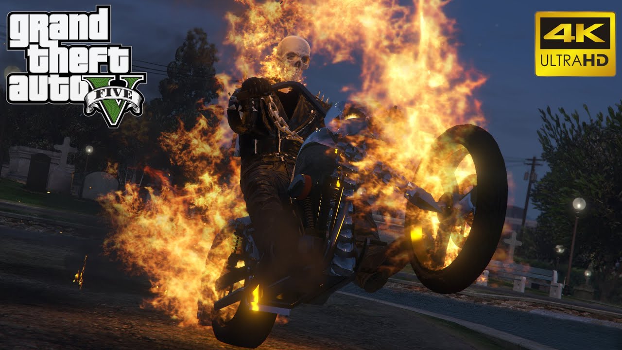 GTA 5 - Ghost Rider Fights Crime in Los Santos! Pt.1 (4K Ultra HD Gameplay)