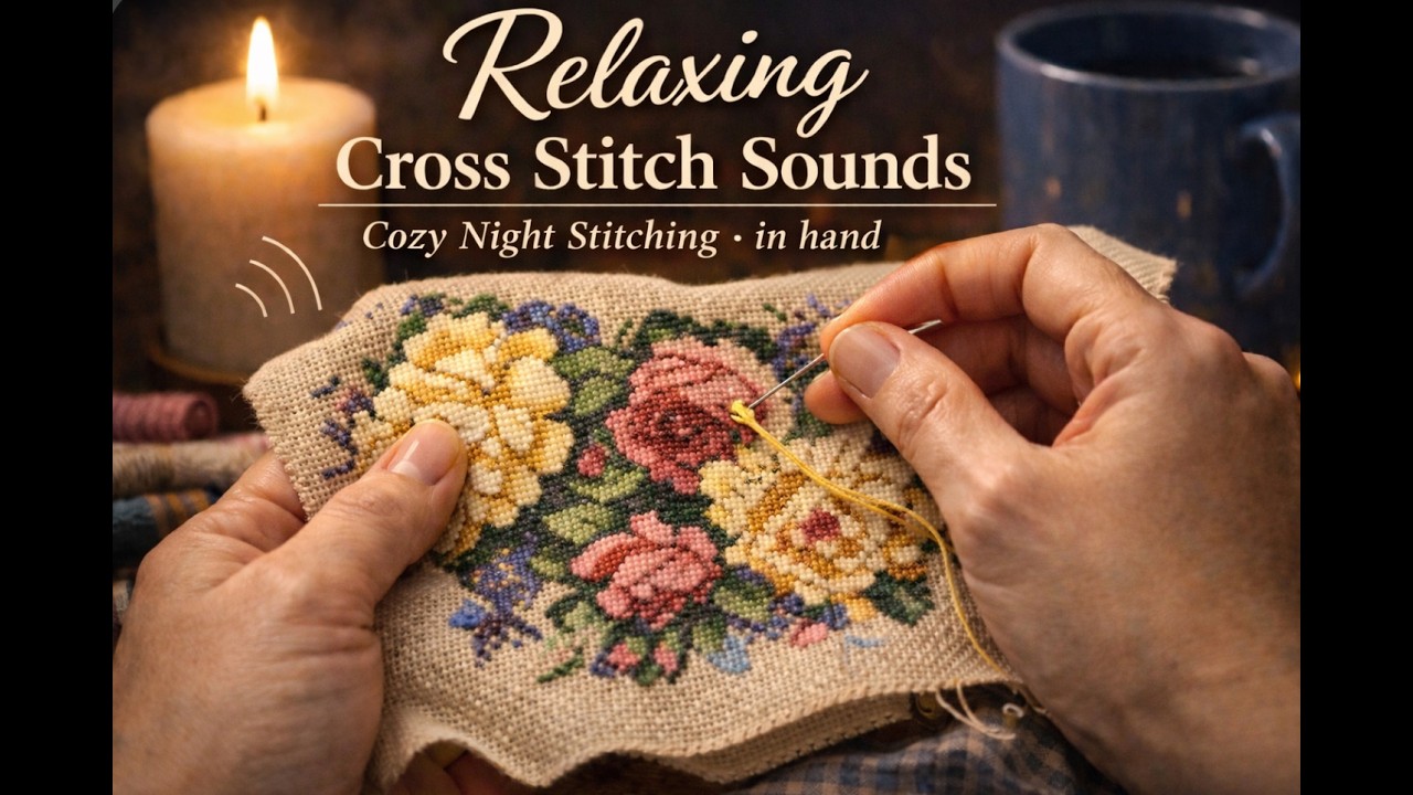 Quiet Cross Stitch With Me | No Talking