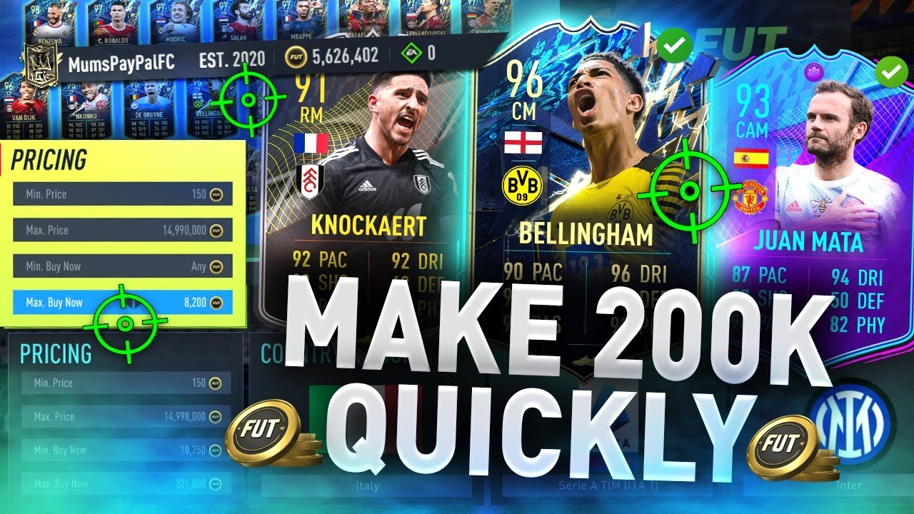 How to Make 200k Coins FAST?! 🤔 #FIFA22 (BEST SNIPING FILTERS)