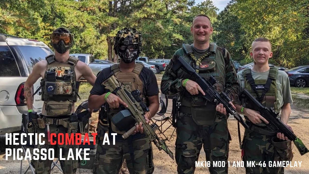 Hectic Combat at Picasso Lake Airsoft (MK18 MOD 1 and MK-46 Gameplay)
