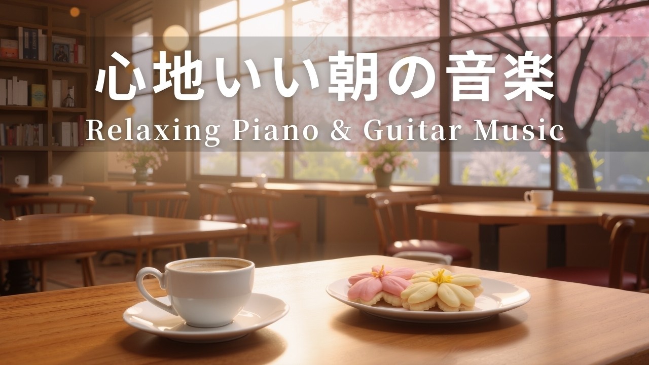 【癒しBGM】心地いい朝のカフェ音楽｜やさしいギター＆ピアノのリラックス音楽｜Relaxing Piano & Guitar Music｜集中・読書・勉強用・作業用