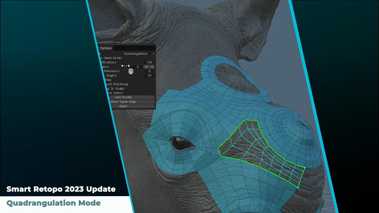 Smart Retopo 2023 Update - Quadrangulation Mode