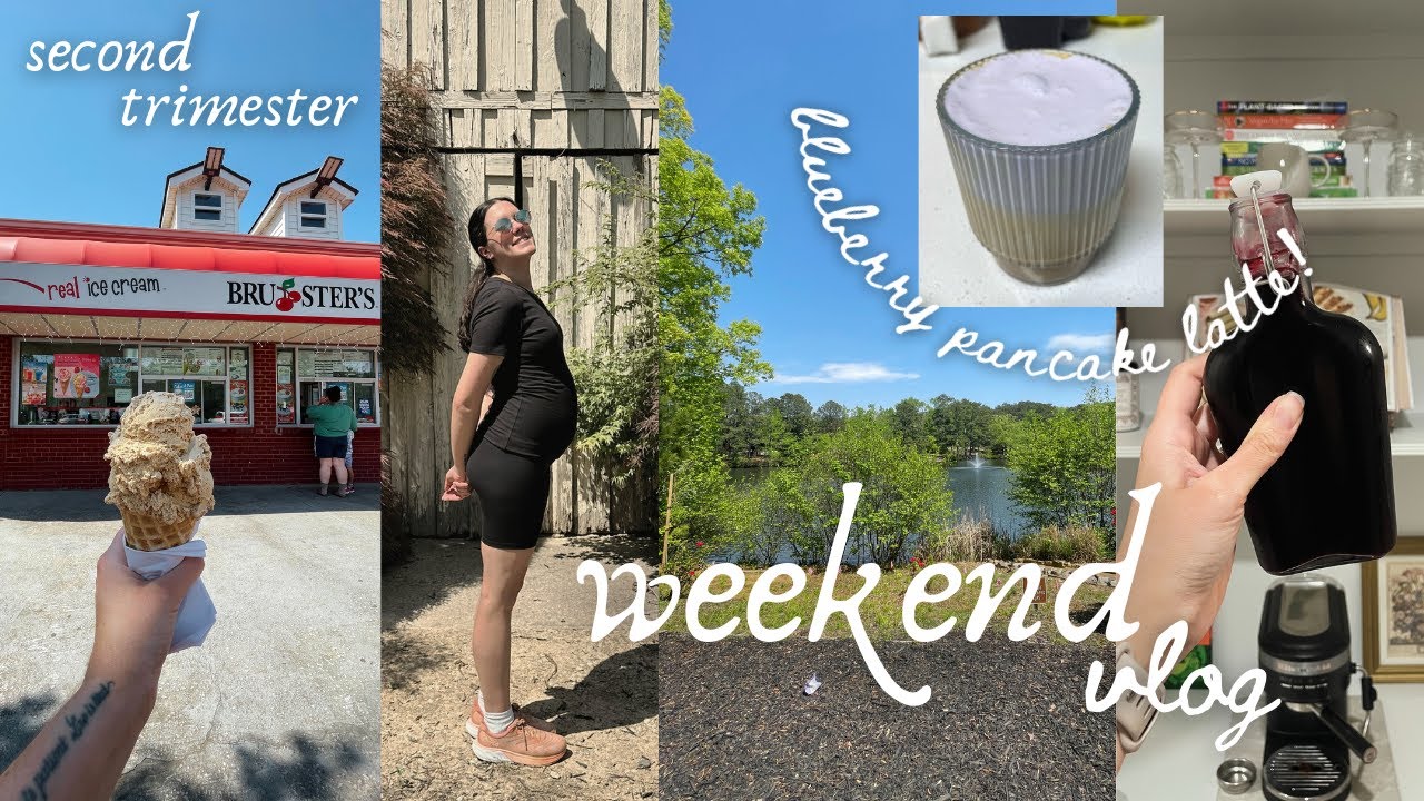 Weekend vlog: Pregnancy updates, cozy Friday in & the blueberry latte I’m obsessed with