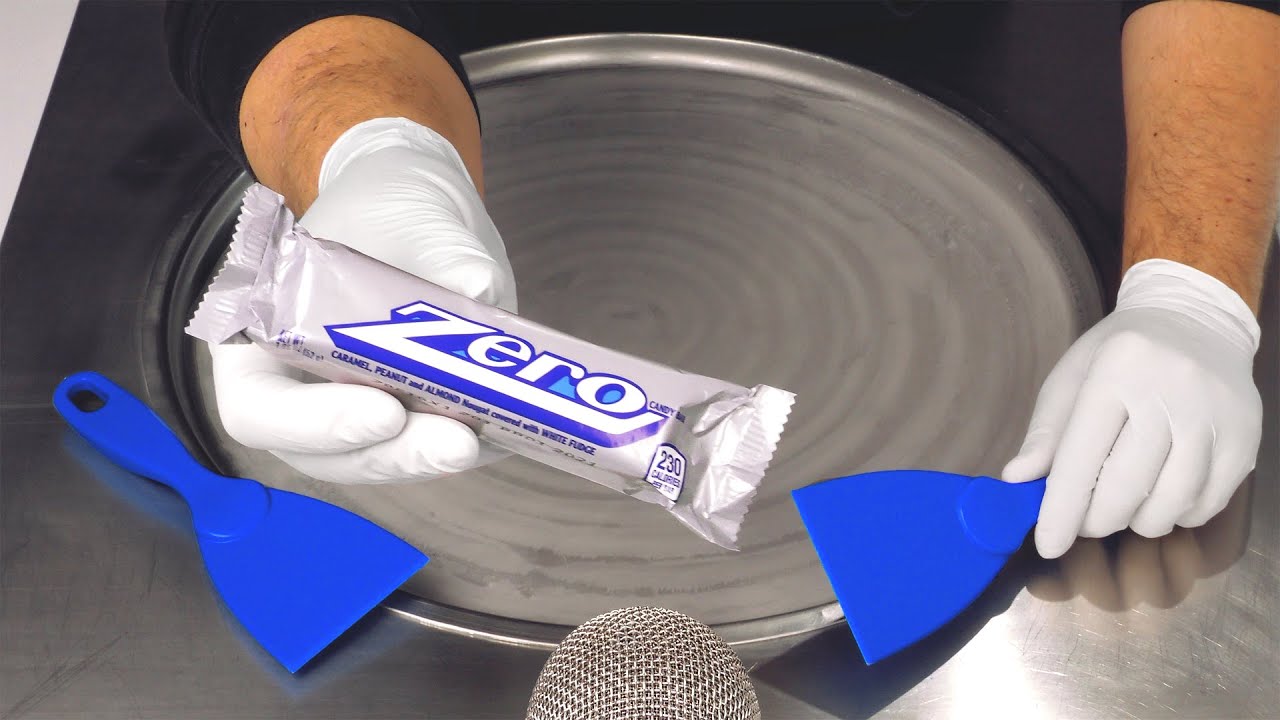 ZERO Candy Bar - Ice Cream Rolls | how to make a Chocolate Bar to rolled fried Ice Cream - Food ASMR