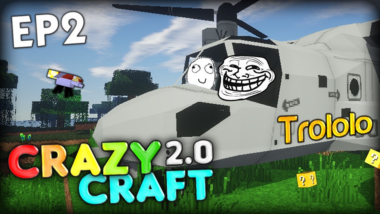 THE TROLL CHOPPER OF DOOM, CRAZY SCARE - Minecraft CrazyCraft 2.0 Ep 2 (Minecraft Mods)