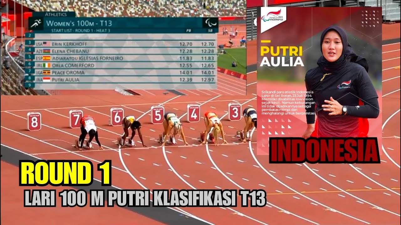 Lari 100M Putri Klasifikasi T13 