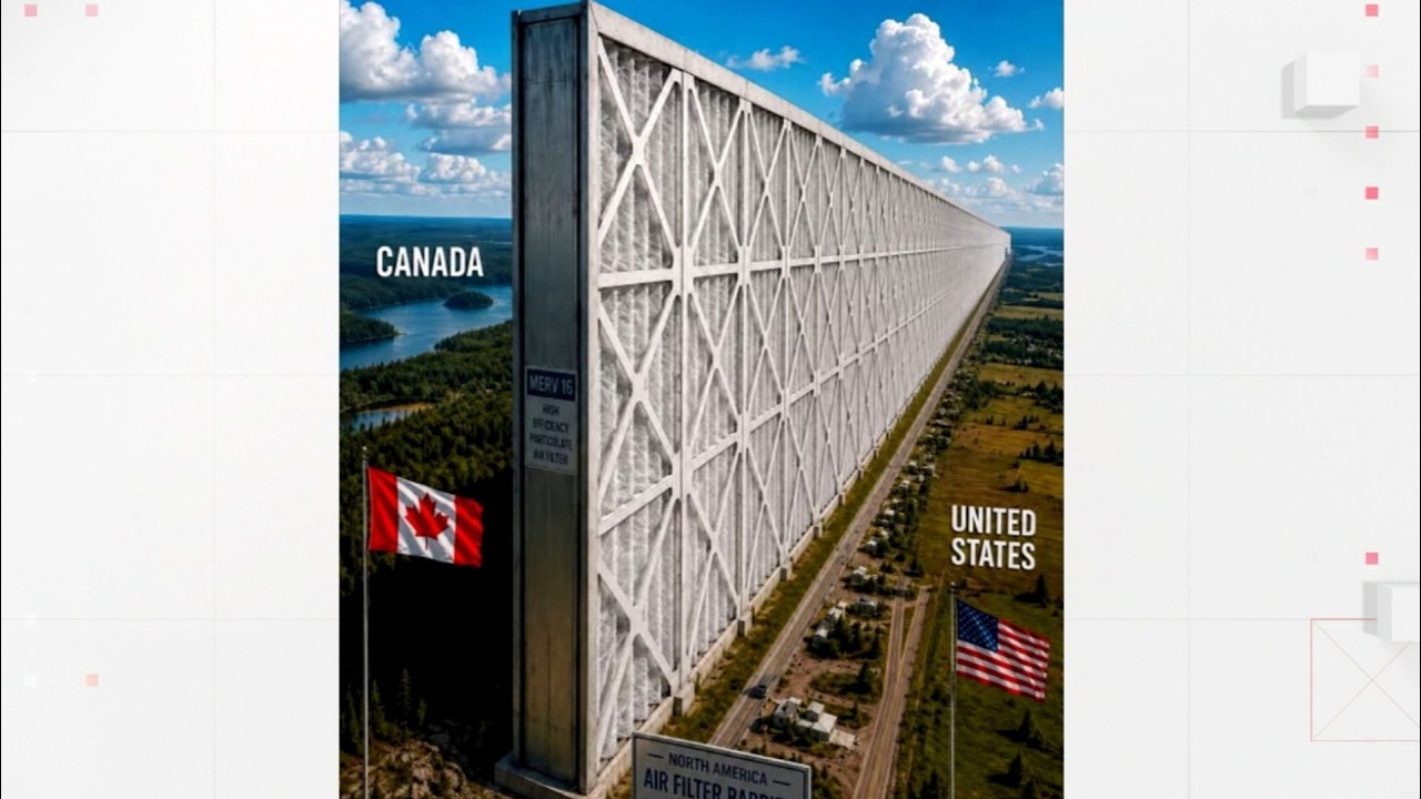 Trump shares AI image of barrier between US and Canada amid wildfire dispute