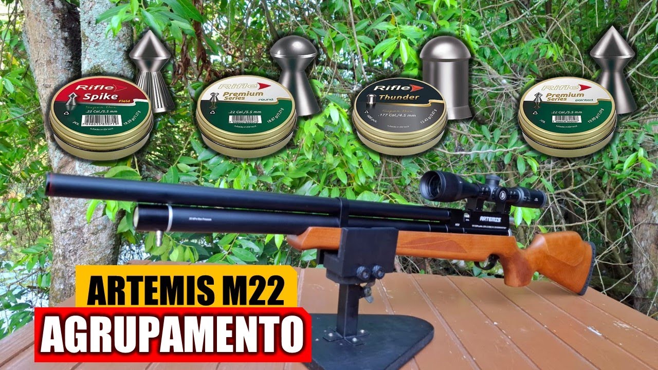 AGRUPAMENTO ARTEMIS M22 COM RIFLE THUNDER, SPIKE, POINTED E ROUND