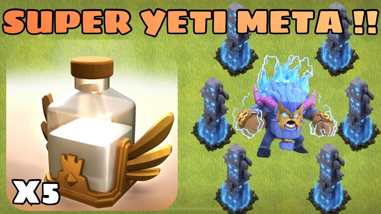 SUPER YETI ATTACK STRATEGY FOR TH16 - TOTEM SPELL + REVIVE SPELL BEST COMBINATION #clashofclan #coc 
