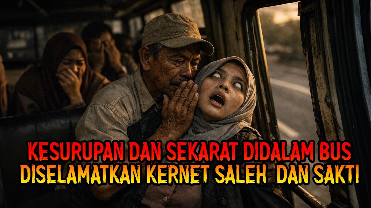 KESURUPAN DAN SEKARAT DIDALAM BUS DISELAMATKAN KERNET SALEH  DAN SAKTI
