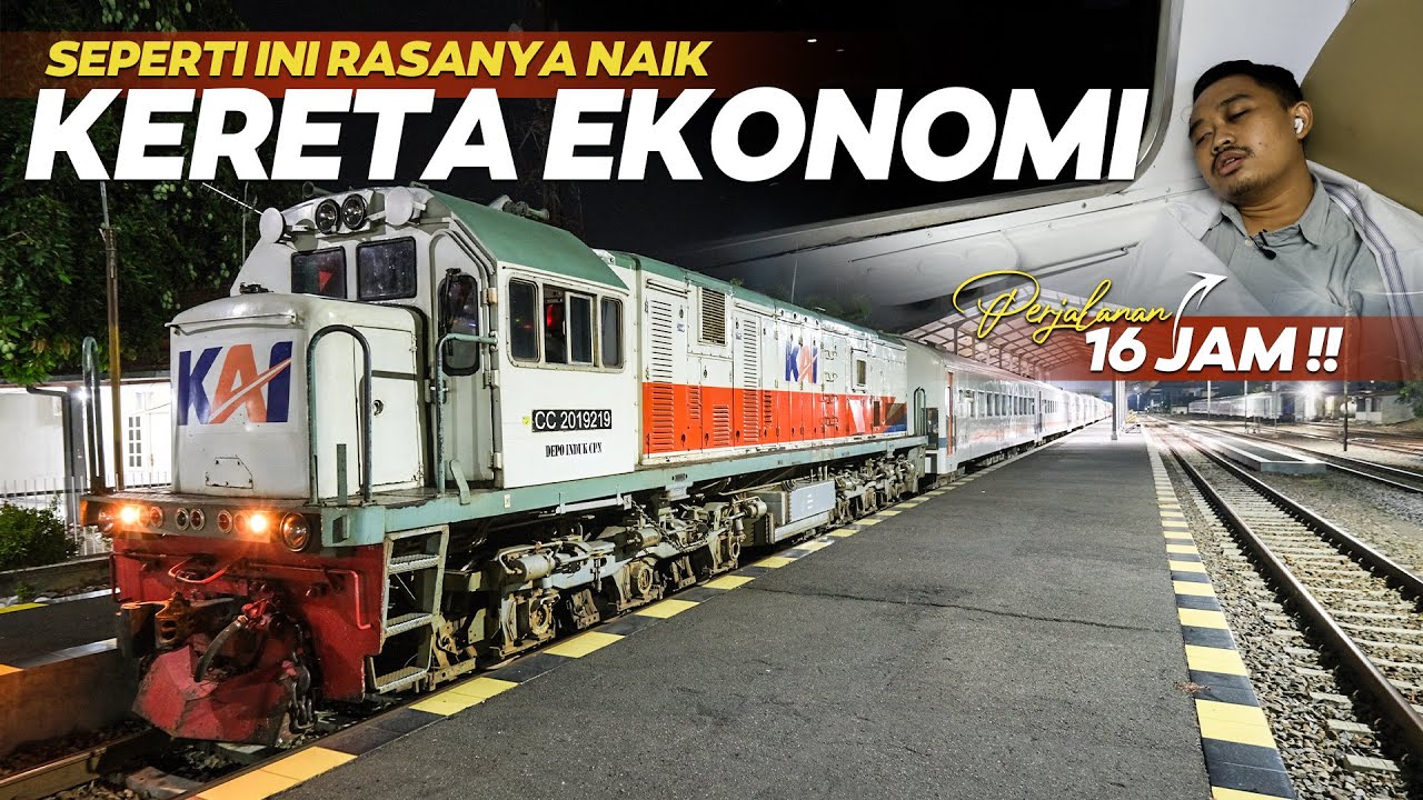PENUMPANG TERKAPAR SEMUA! 16 JAM Duduk Tegak Naik Kereta Ekonomi | Matarmaja Jakarta - Malang