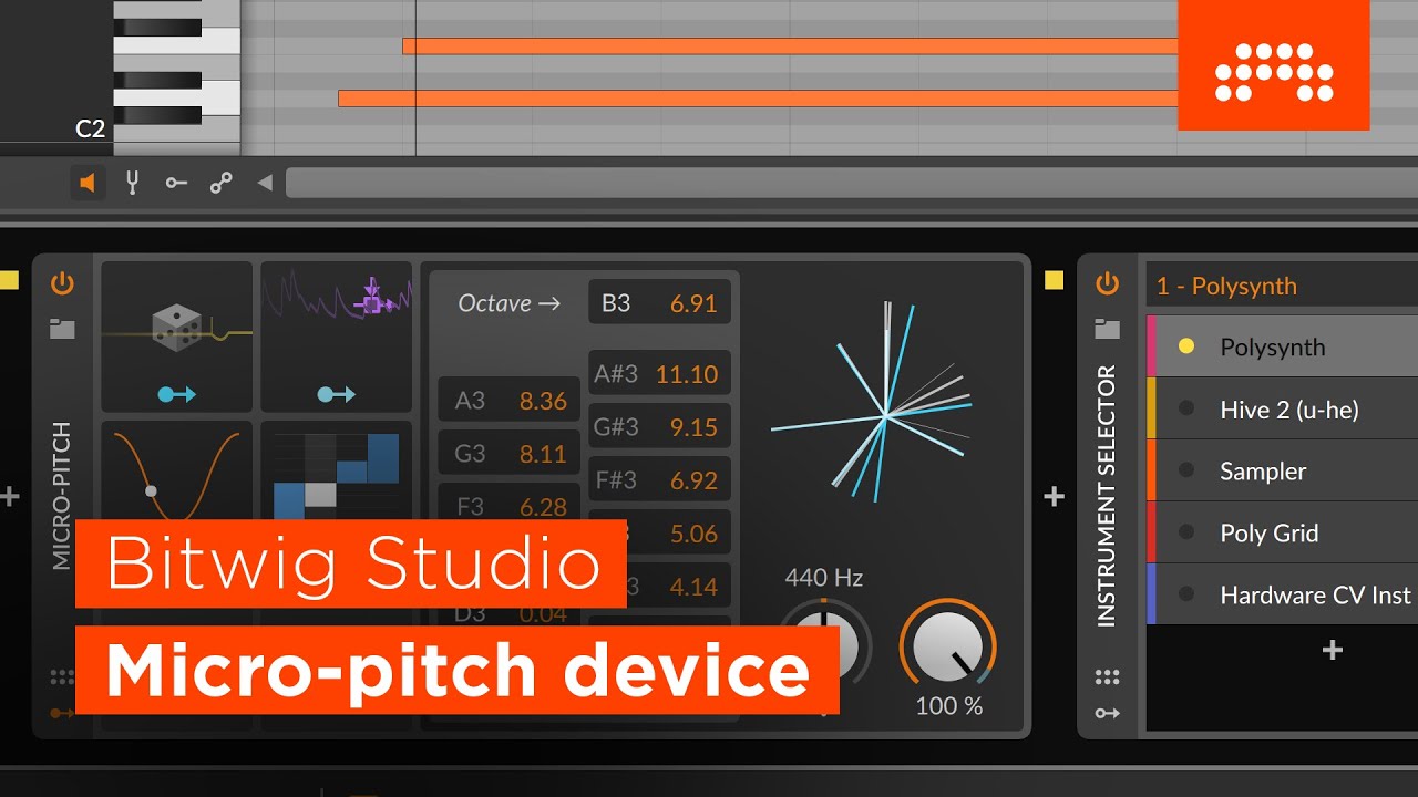 Micro-pitch device [Bitwig Studio Key Feature]